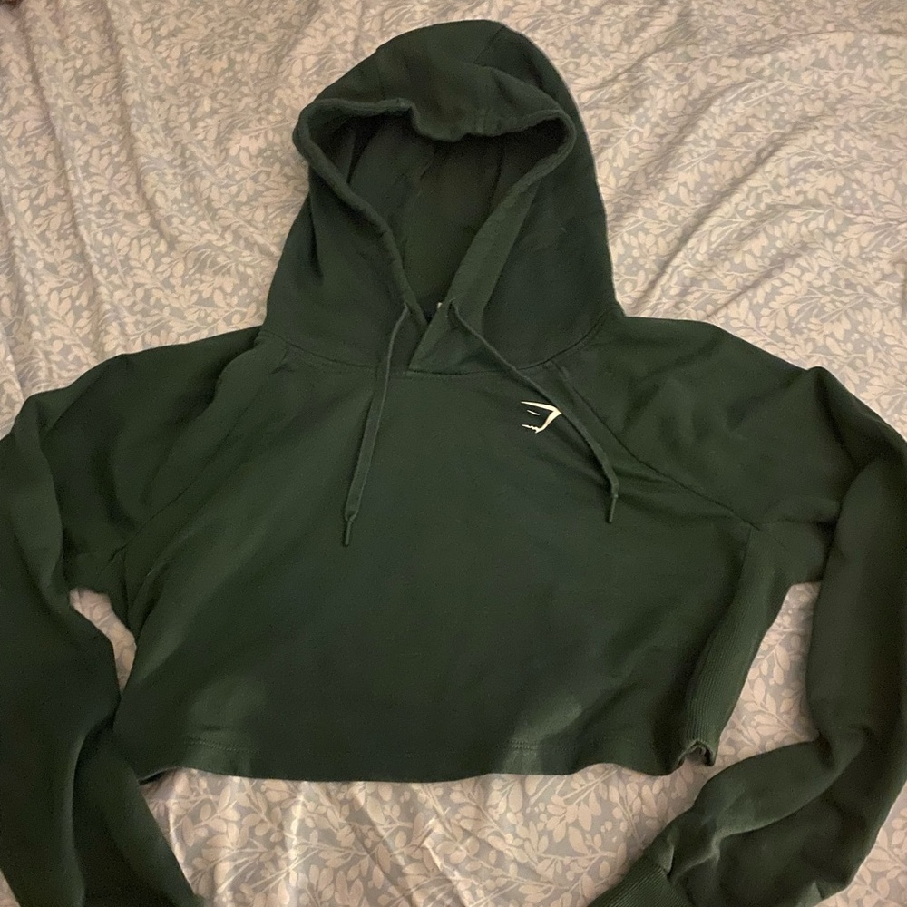 Dark green cropped hoodie